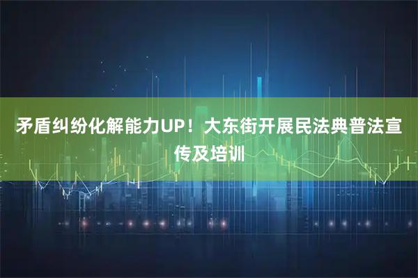 矛盾纠纷化解能力UP！大东街开展民法典普法宣传及培训
