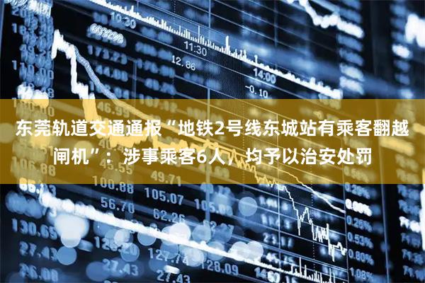 东莞轨道交通通报“地铁2号线东城站有乘客翻越闸机”：涉事乘客6人，均予以治安处罚