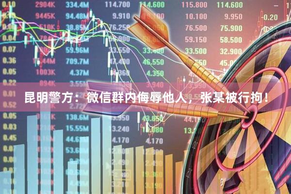 昆明警方：微信群内侮辱他人，张某被行拘！