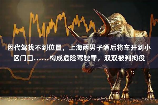 因代驾找不到位置，上海两男子酒后将车开到小区门口……构成危险驾驶罪，双双被判拘役