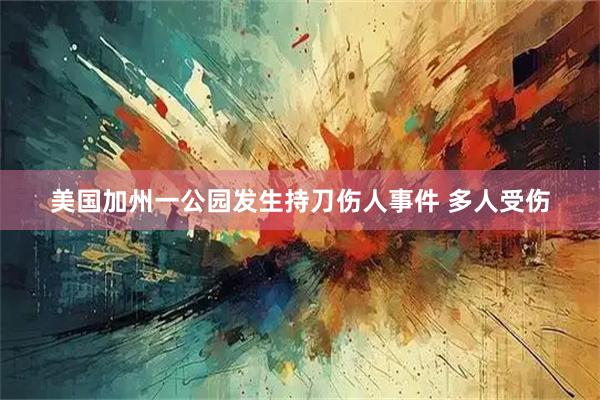 美国加州一公园发生持刀伤人事件 多人受伤